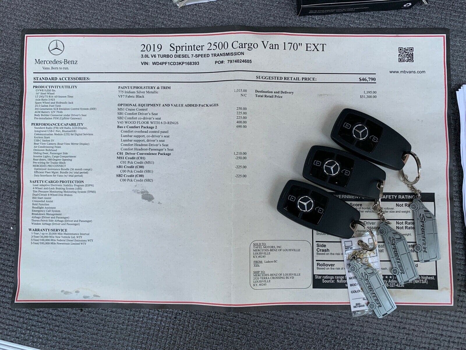 2019 Mercedes-Benz Sprinter 3500 Van, view